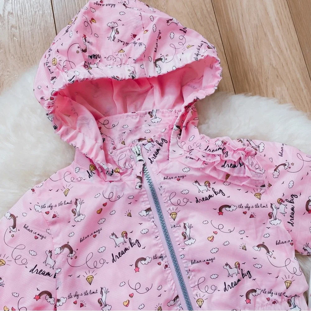 Pink Platinum, unicorn jacket, size 4